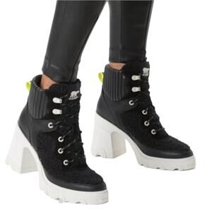 *NWOT Sorel Brex Women’s Heel Cozy Lace Up Waterproof Boots Black- Sz 9.5